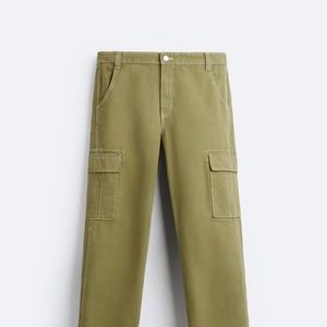 Zara Contrast top stitching cargo pants 29